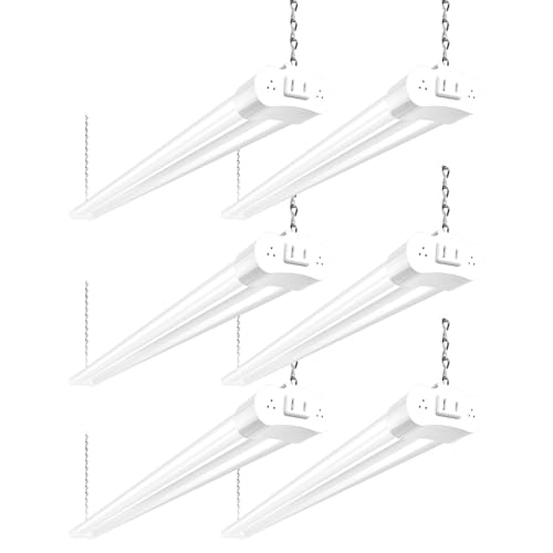 hykolity 6 Pack 4FT Linkable LED Shop Light, Utility Shop Light Fixture, 4400lm, 42W [250W...