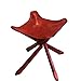 Stołek Przenośny Krzesło składane, Portable Portable Trójkąt Stołek Zewnętrzny Skórzany + Buk Wood Stołek Niski stołek na świeżym powietrzu stołków (Color : Four-corner stool red)