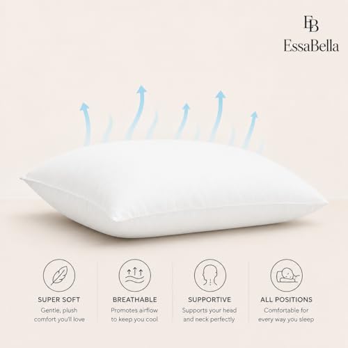Image of Comfort Nest Microfiber Plain Pillow, 16 x 24 Inch, Super Soft, 90 GSM, 40 x 60 cm - White