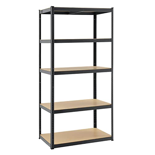 Juskys Étagère pour Charges Lourdes Basic, 200x100x60 cm (HxlxP) | 875 kg | 5 Planches| Étagère de Stockage étagère emboîtable métal étagère de Cave système d'étagères étagère (Gris)