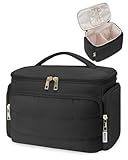 WANDF Neceser de Viaje Grande, Bolso de Maquillaje de Apertura Amplia con Asa, Bolso Cosmético Hinchado para Toallas, Cosméticos, Accesorios y Elementos Esenciales para Mujeres