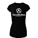 Produktbild Mercedes 3 Logo T-Shirt Clipart Women CAR Logo Auto Tee TOP Black Long Sleeves Short Sleeves (M, Black - Short)