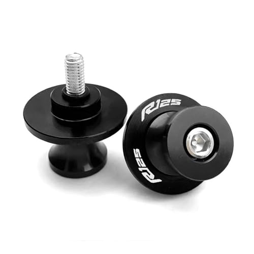 Motorrad Ständeraufnahme Bobbins Für Yamaha YZF R125 YZF-R125 2014–2023 6-mm-Schwingen-Slider-Ständerschrauben Schwingenadapter für Montageständer(Schwarz)