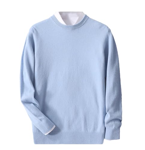 Men's Autumn and Winter Sweater Round Neck Knitted Solid Color Cashmere Pullover Fashion Business Casual Top