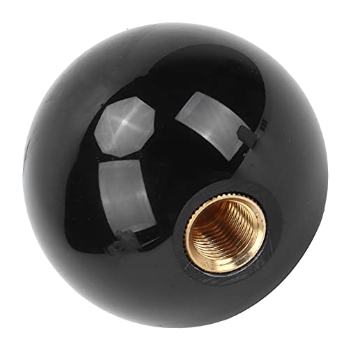Pretfy Acrylic Ball Shape Gear Shift Knob Head, M12X1.25, 3 Steel Adapters, for WRX & MT Cars, Easy Install (Black)