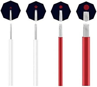 Yeham Semi-Permanent Makeup Round Microblade Needles Manual Fog Needle Eyebrow Tattoo Needle 4 Different Types R3 R5 R7 R21 Pack of 100
