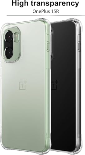 Image of REALCASE Silicone Oneplus 15R 5G Back Cover Case, Scratch Resistant Protective Crystal Clear Transparent Shock Proof Bumper Back Cover Case for Oneplus 15R 5G