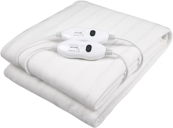 UBOON Manta Eléctrica 160x140cm, 2 Ajustes de Temperatura, 2 Controles Independientes, Lavable, Potencia 2x60W, Alivio para Dolores Musculares y Menstruales TH-EB400