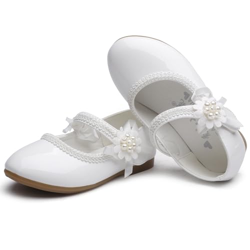 Little Flower Girls Shoes Soft Sole Round-Toe Dress Mary Jane Shoes Ballet Flats(Toddler/Little/Big Kid)2
