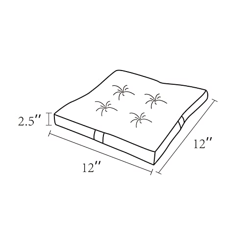 Cozplen Bar Stool Cushions, Outdoor Patio Home Kitchen Square Seat Cushions With Ties 12 Inches , Set Of 2, Bright Red #TOP1