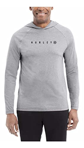 Hurley Men's Grey Performance Athletic Fit Hoody With Raglan Sleeves (Medium)