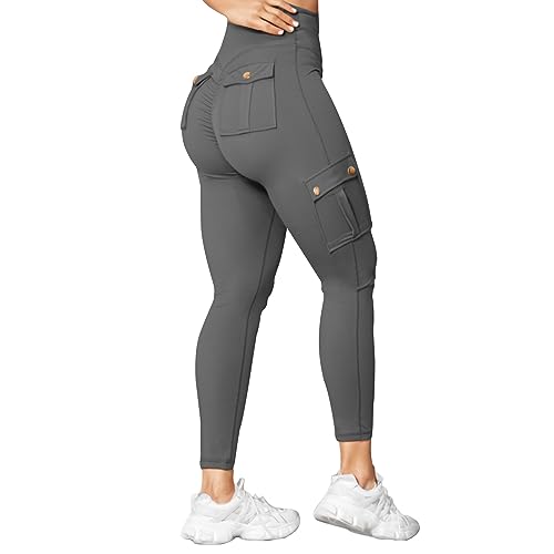 Generico Leggings mujer deportivos gimnasio leggings yoga mujer push up leggings anticelulitis Slim Fit Pants Gym sin costuras pantalón talla grande con bolsillos para deporte ocio entrenamiento,
