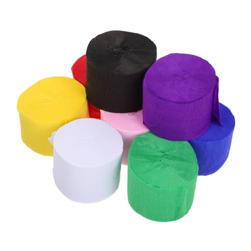 Gogogmee 8 Rolls Colorful Crepe Paper Streamers for Boho Party Decorations Birthday Wedding Halloween DIY Crafts