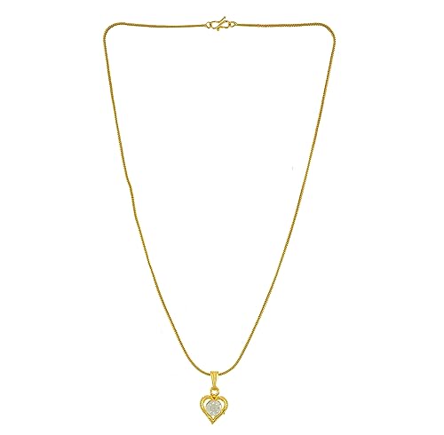 Image of Handicraft Kottage 1gm 22Ct Gold Plated chain with Pendant | latest & Stylish Celebrity Inspired Chain /Necklace /Jewellery Set /Fashion jewellery for Men, Women Boys Girls