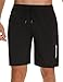 Wayleb Pantaloncini Sportivi da Uomo Leggero Sportivi Shorts con Tasche e Striscia Riflettente Adatti per Casual Corsa Fitness, S+Nero
