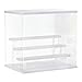 MECCANIXITY Clear Acrylic Display Case with LED Light 3 Tier Dustproof Showcase Assemble Cube Storage Boxes Stand for Collectibles, Action Figures (12.6x9.45x11.81) White