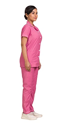 Image of Unisex Nurse Uniform With Normal Length Half Sleeves Top With 2 Pockets Regular Fit Pant Two Side Pockets - Ideals for Hospital Staff /Clinics /Nanny Uniforms |