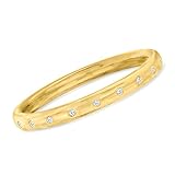 Ross-Simons Italian Andiamo 4.60 ct. t.w. CZ Bangle Bracelet in 14kt Yellow Gold Over Resin. 7 inches