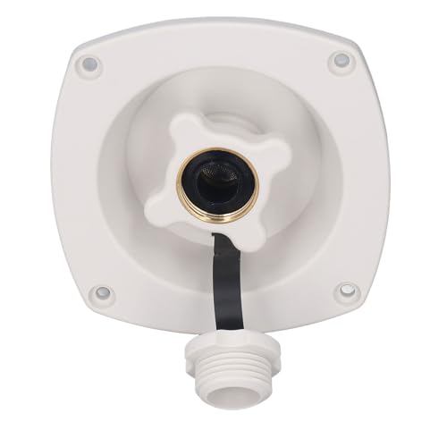 Image of Yosoo Health Gear RV Water Inlet Wall Mount City Water Inlet with Regulator, Sturdy ABS RV Water Inlet Reduce Pressure Fresh Water Injection Port with Quick Connector for Trailer Camp Boat (White)