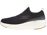 Skechers mens Gorun Elevate - Athletic Slip-on Workout Running Shoe With Cushioning Sneaker, Black/White, 12 US