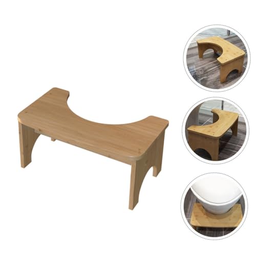 Tabouret de WC en bois marchepied pour salle de bain - 4