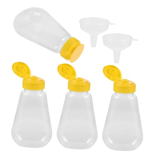 Happyyami 1 Set Honey Bottle Empty Squirt Bottle Ketchup Bottle Jam Bottles Sauce Squeeze Bottle Empty Honey Container Syrup Bottles Syrup Squeeze Bottle Clear Honey Jar Transparent Plastic