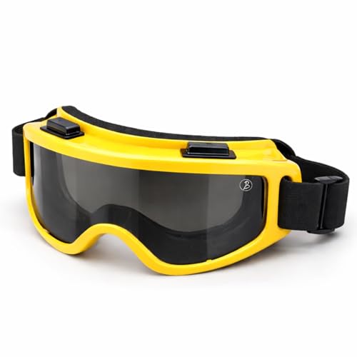 Image of Premium Adult Motocross Dirt Bike Racing, Cycling Goggles - Transparent Lens, Adjustable Strap with Extra Back Padding for Comfort
