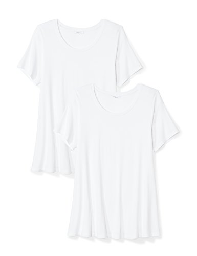 Amazon Brand - Daily Ritual Women's Plus Size Jersey Short-Sleeve Scoop Neck Swing T-Shirt, White, 7X