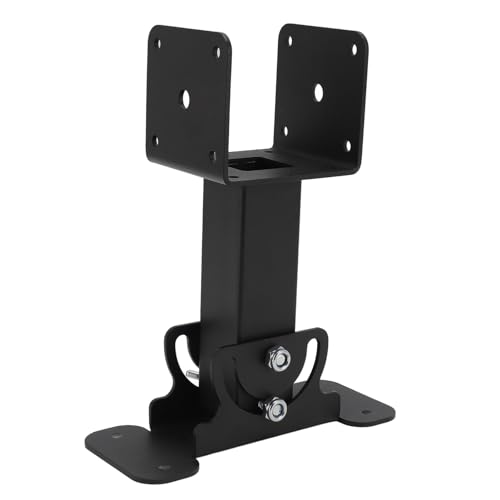 Kit de soportes metálicos pesados para elevación de vigas en techos GLOGLOW, 3 piezas, ajustables de 0 a 180 grados con recubrimiento en polvo negro, para pérgolas, cenadores y cubiertas de patios miniatura 5