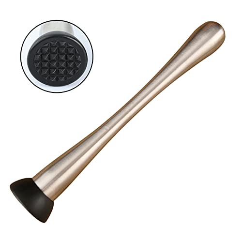 Kolroo Pilon à Cocktail, Pilon Mojito Acier Inoxydable Cocktail de Pilon 23cm,Mojito INOX Pilon pour Boisson Cuisine Bar Restaurant
