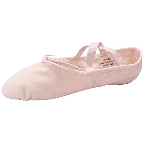 Danzcue Adult Split Sole Canvas Pink Ballet Slipper 4.5 M Us #TOP3
