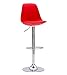 2 Sgabelli da Bar Cucina girevoli seduta imbottita in similpelle rossa regolabile in altezza 62-83 cm. con schienale e poggiapiedi
