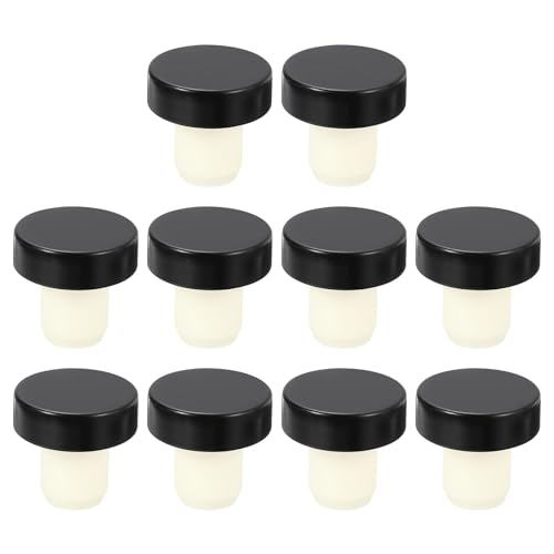 Tapón de sellado para botellas uxcell de 1,6 cm en forma de T negro reutilizable 2