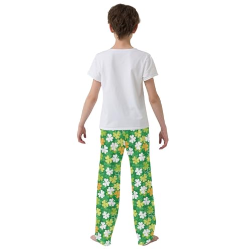 ZZKKO Cute Shamrocks Boys Pants for Kids Jogger Pants with Pockets S-XL3