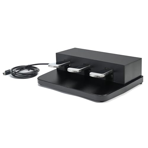 Three-pedal for Digital Keyboard Piano, 3 pedal unit Compatible with Yamaha P85 P95 P48 P105 P115, Electric Pianos Keyboards with Soft Pedal, Sostenuto Pedal, Sustain Pedal