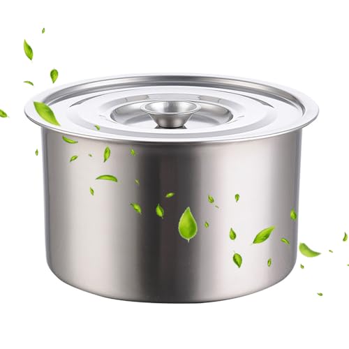 Lvifloae en acier inoxydable Pot de bouillon de bouton à haute température facile à nettoyer à haute température avec couvercle pour pâtes, soupes, pâtes, gros pot de 22 cm / 8,7 (22cm)