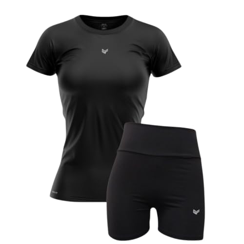 Conjunto Academia Feminino: Camiseta Dry Fit + Short Academia Fit...