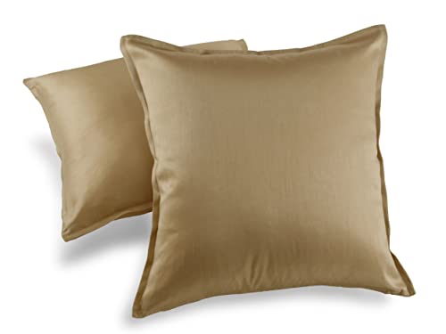 Aiking Home Collection Aiking Home 2 Pieces Of 20 Inchx20 Inch Solid Faux Silk Euro Shams/Throw Pillow Covers cover