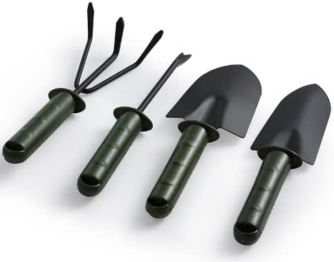 Juego de herramientas de jardín, 4 piezas de herramientas de jardinería resistentes fundidas, herramientas de mano de jardín duraderas, regalos de