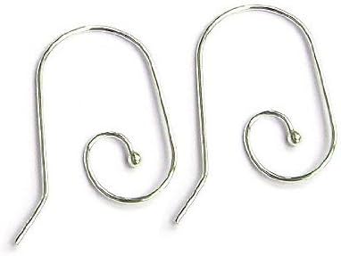 4 pcs .925 Sterling Silver Earwire Interchangeable Ball End Ear Wire French Hook 23mm / Findings/Bright