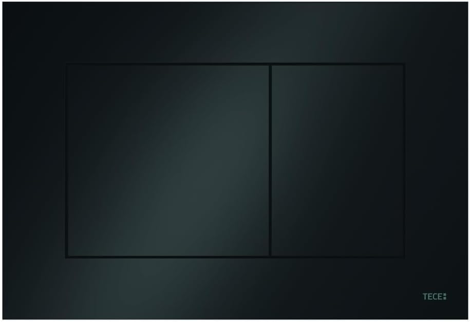 TECE Now 9240403 Toilet Flush Plate with Two Flush Mechanisms and Top and Front Operated Black