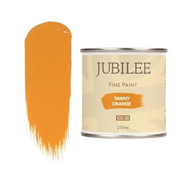 Guild Lane Jubilee Furniture Paint – Upcycle & Transform Wood, Metal & Glass – Soft Sheen Finish for Indoor & Outdoor – Durable & Easy to Apply Multi-Surface Paint (Tawny Orange, 250ml)