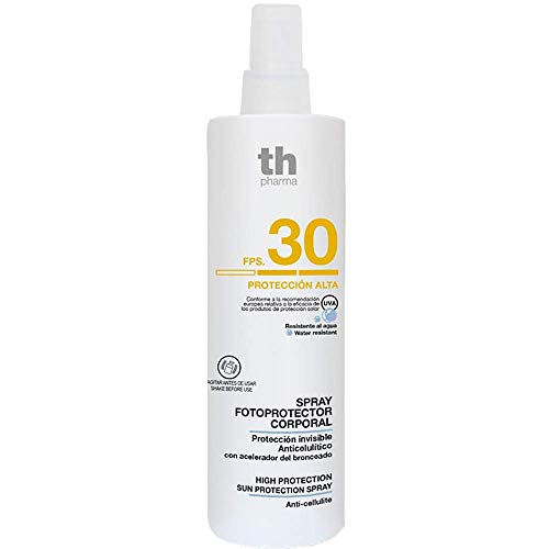 Thader Pharma Fotoprotector Corporal en Spray Líquido Anticelulítico, F.P.S 30, 200 ml