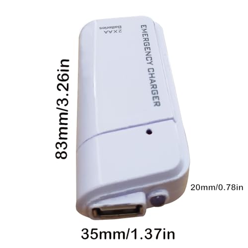 LZDICITARU Battery Operated Phone Charger Emergency USB Battery Powered Small Power Bank Portable 2 AA Batteries Powered Outlet の商品画像 3