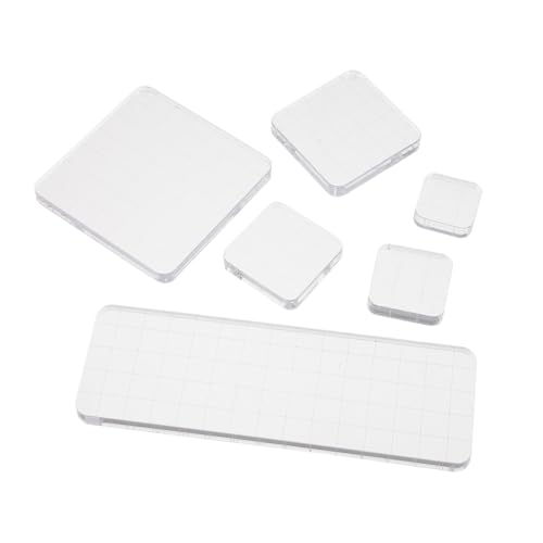 DIYEAH 6Pcs Portable Stamping Blocks Transparent Household Stamp for Craft Projects Easy to Clean Durable Design for Scrapbooking and Card Making