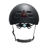 LVSHUOHC Cascos De Bicicleta MontañA con CáMara De AccióN HD 1080p Y Bluetooth, Casco Bici Mujer con Luces Delanteras Multimodo Y Luces De Advertencia Traseras, CóModo De Llevar, Unisex,Black