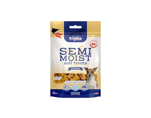 Frigera Semi-Moist Soft Treats Hähnchen 165g - Weiche Hundeleckerlis, Leckere Belohnung für Training & Zwischendurch, Ohne Zugesetzten Zucker, Hergestellt in Belgien