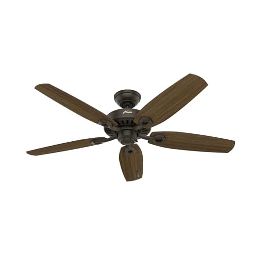 Hunter Fan Builder Elite Indoor Ceiling Fan with Pull Chain Control, Metal, New Bronze Finish, 52 Inch
