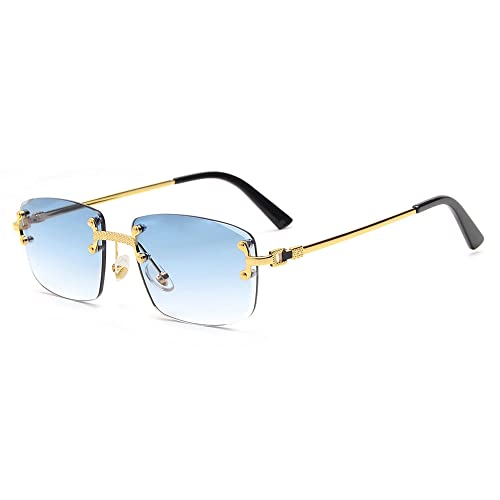 Lunettes de soleil UV400 sans bords avec verres dégradés punk et monture métal