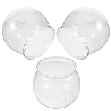 SUPVOX 3pcs Plastic Fish Bowl Small Round Aquarium Tank Portable Anti-Falling Desktop Fish Tank for Office